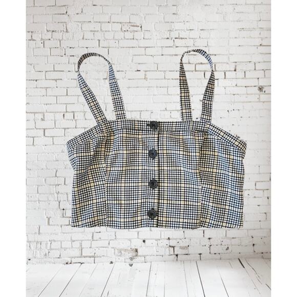 Y2K Abercrombie & Fitch Check Print Cropped Tank Top Medium - Picture 1 of 7